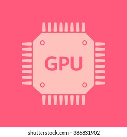 Circuit board  icon. Technology scheme square symbol. Flat design style.
