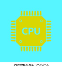 Circuit board  icon. Technology scheme square symbol. Flat design style.