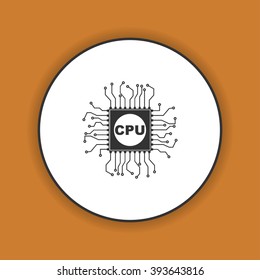 Circuit board  icon. Technology scheme square symbol. 