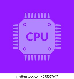 Circuit board  icon. Technology scheme square symbol. Flat design style.