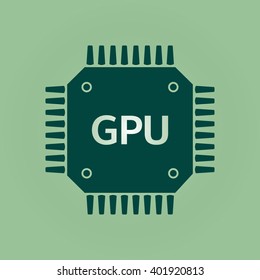 Circuit board  icon. Technology scheme square symbol. Flat design style.