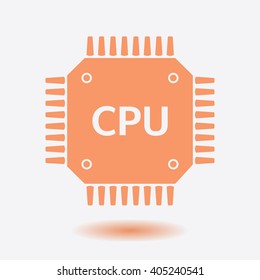 Circuit board  icon. Technology scheme square symbol. Flat design style.