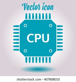 Circuit board  icon. Technology scheme square symbol. Flat design style.