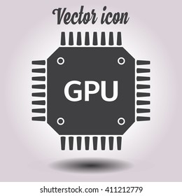 Circuit board  icon. Technology scheme square symbol. Flat design style.