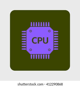 Circuit board  icon. Technology scheme square symbol. Flat design style.