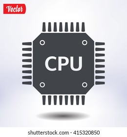 Circuit board  icon. Technology scheme square symbol. Flat design style.