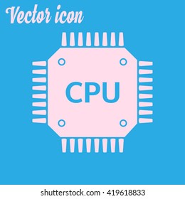 Circuit board  icon. Technology scheme square symbol. Flat design style.