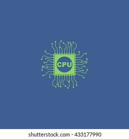 Circuit board icon. Technology scheme square symbol.