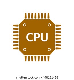 Circuit board  icon. Technology scheme square symbol. Flat design style.
