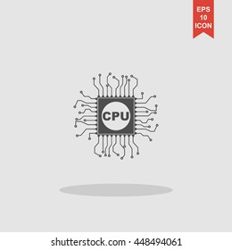 Circuit board icon. Technology scheme square symbol.
