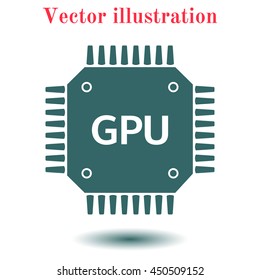 Circuit board  icon. Technology scheme square symbol. Flat design style.