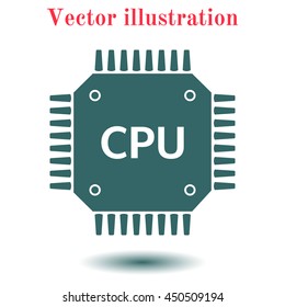 Circuit board  icon. Technology scheme square symbol. Flat design style.