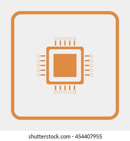 Circuit board icon. Technology scheme square symbol.