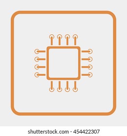 Circuit board icon. Technology scheme square symbol.