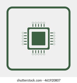Circuit board icon. Technology scheme square symbol.