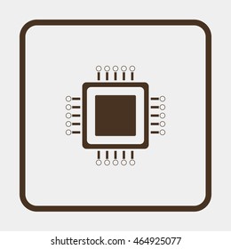 Circuit board icon. Technology scheme square symbol.