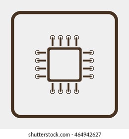Circuit board icon. Technology scheme square symbol.