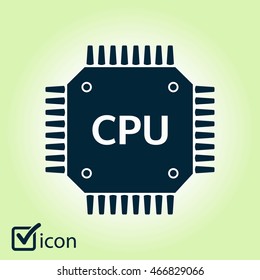 Circuit board  icon. Technology scheme square symbol. Flat design style.