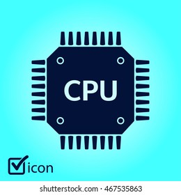 Circuit board  icon. Technology scheme square symbol. Flat design style.