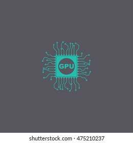 Circuit board icon. Technology scheme square symbol.