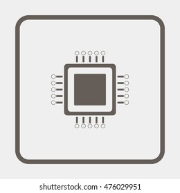 Circuit board icon. Technology scheme square symbol.