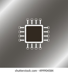 Circuit board icon. Technology scheme square symbol.