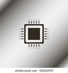 Circuit board icon. Technology scheme square symbol.