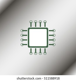 Circuit board icon. Technology scheme square symbol.