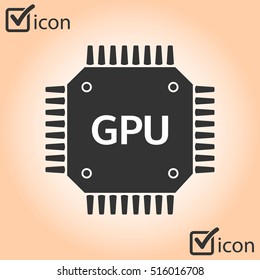 Circuit board  icon. Technology scheme square symbol. Flat design style.