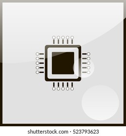 Circuit board icon. Technology scheme square symbol.