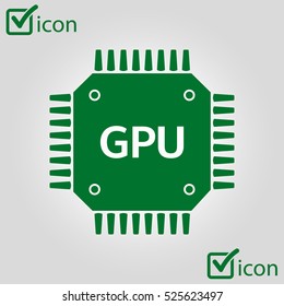 Circuit board  icon. Technology scheme square symbol. Flat design style.