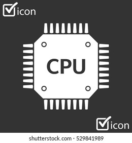Circuit board  icon. Technology scheme square symbol. Flat design style.