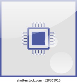 Circuit board icon. Technology scheme square symbol.
