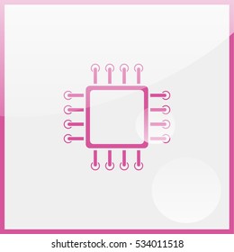 Circuit board icon. Technology scheme square symbol.