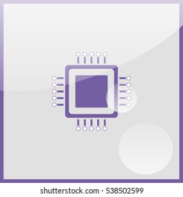 Circuit board icon. Technology scheme square symbol.