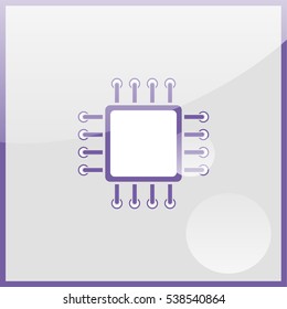 Circuit board icon. Technology scheme square symbol.