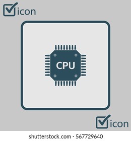 Circuit board  icon. Technology scheme square symbol. Flat design style.