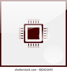 Circuit board icon. Technology scheme square symbol.