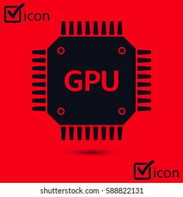 Circuit board  icon. Technology scheme square symbol. Flat design style.