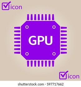 Circuit board  icon. Technology scheme square symbol. Flat design style.