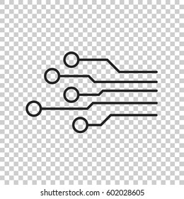 Circuit board icon. Technology scheme symbol flat vector illustration on isolated background.