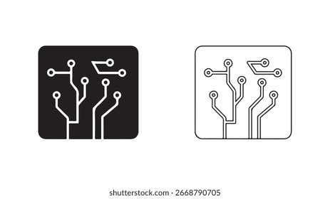 Icono de placa de circuito con fondo transparente