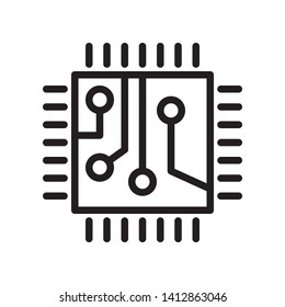 Circuit board icon in trendy outline style design. Vector graphic illustration. Suitable for website design, logo, and ui. Editable vector stroke. EPS 10.