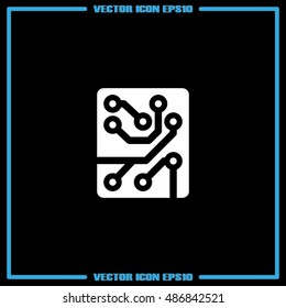 Circuit board icon vector
