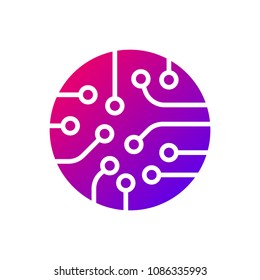 Circuit board icon vector. Colorful logo. EPS 10.