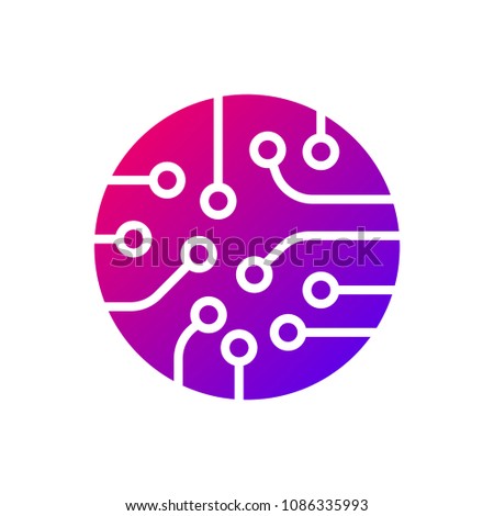 Circuit board icon vector. Colorful logo. EPS 10.