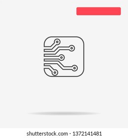 Circuit board icon. Vector concept illustration for design.
