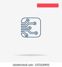 Circuit board icon. Vector concept illustration for design.