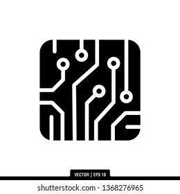 Circuit Board Icon Vector Illustration Logo Template
