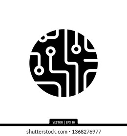 Circuit Board Icon Vector Illustration Logo Template